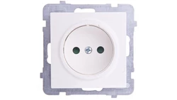 AS Gniazdo pojedyncze b/u z przesłonami ecru GP-1GP/m/27