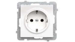 AS Gniazdo pojedyncze z/u Schuko ecru GP-1GS/m/27