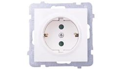 AS Gniazdo pojedyncze z/u Schuko z przesłonami ecru GP-1GSP/m/27