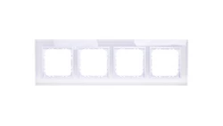 SONATA Ramka poczwórna białe szkło / biały R-4RGC/31/00