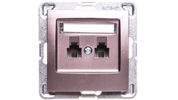 IMPRESJA Gniazdo telefoniczne podwójne RJ11 równoległe tytan GPT-2YR/m/23