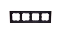 SONATA Ramka poczwórna czarne szkło / czarny R-4RGC/32/25