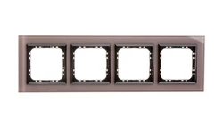 SONATA Ramka poczwórna szare szkło / czarny R-4RGC/41/25