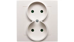 AS Gniazdo podwójne b/u z przesłonami ecru GP-2GP/27