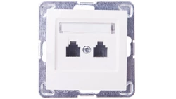 IMPRESJA Gniazdo telefoniczne podwójne RJ11 równoległe ecru GPT-2YR/m/27