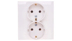 AS Gniazdo podwójne z/u Schuko ecru GP-2GS/27