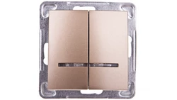 IMPRESJA Łącznik świecznikowy z podświetleniem złoty metalik ŁP-2YS/m/28