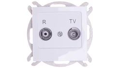 AS Gniazdo antenowe RTV przelotowe 10dB białe GPA-10GP/m/00