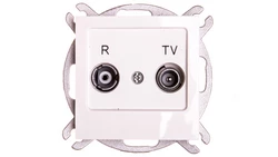 AS Gniazdo antenowe RTV przelotowe 10dB ecru GPA-10GP/m/27