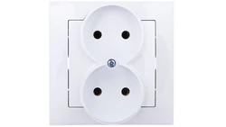 IMPRESJA Gniazdo podwójne b/u białe GP-2Y/00