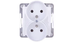 IMPRESJA Gniazdo podwójne z/u białe GP-2YRZ/m/00
