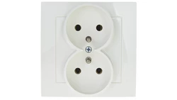 AS Gniazdo podwójne z/u ecru GP-2GZ/27