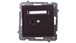 SONATA Gniazdo telefoniczne pojedyncze RJ11 czekoladowy metalik GPT-1R/m/40