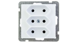 AS Gniazdo potrójne b/u 2.5A EURO białe GP-3G/m/00