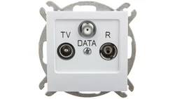 AS Gniazdo antenowe RTV DATA białe GPA-GD/m/00