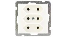 AS Gniazdo potrójne b/u 2.5A EURO ecru GP-3G/m/27