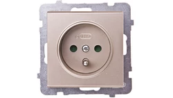 SONATA Gniazdo pojedyncze z/u z przesłonami szampański złoty GP-1RZP/m/39