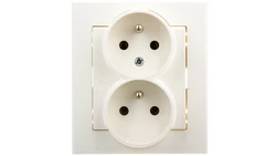 SONATA Gniazdo podwójne z/u z niezmiennością faz ecru GP-2RC/27
