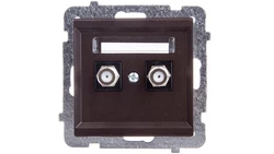 SONATA Gniazdo antenowe podwójne typu F czekoladowy metalik GPA-2RF/m/40