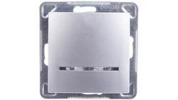 IMPRESJA Łącznik kontrolny z podświetleniem srebrny ŁP-12YS/m/18