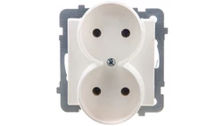 SONATA Gniazdo podwójne b/u ecru GP-2RR/m/27