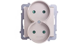 SONATA Gniazdo podwójne b/u z przesłonami szampański złoty GP-2RRP/m/39