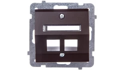 SONATA Obudowa gniazda komputerowego podwójnego czekoladowy metalik bez gniazd GPK-2RS/p/40