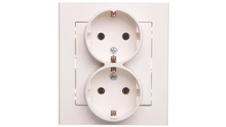 SONATA Gniazdo podwójne z/u Schuko ecru GP-2RS/27
