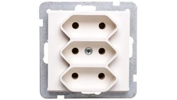 SONATA Gniazdo potrójne b/u 2,5A EURO ecru GP-3R/m/27