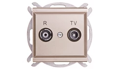 SONATA Gniazdo antenowe RTV zakończeniowe 10dB szampański złoty GPA-10RPZ/m/39