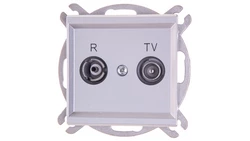 SONATA Gniazdo antenowe RTV przelotowe 14dB srebro mat GPA-14RP/m/38