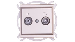 SONATA Gniazdo antenowe RTV przelotowe 14dB szampański złoty GPA-14RP/m/39