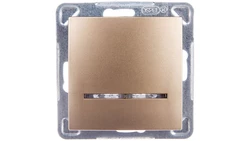 IMPRESJA Łącznik kontrolny z podświetleniem złoty metalik ŁP-12YS/m/28