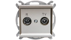 SONATA Gniazdo antenowe RTV przelotowe 16dB szampański złoty GPA-16RP/m/39