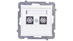 SONATA Gniazdo antenowe podwójne typu F ecru GPA-2RF/m/27