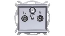 SONATA Gniazdo antenowe RTV-SAT przelotowe srebro mat GPA-RSP/m/38