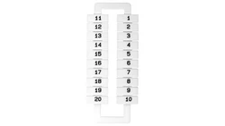 Oznacznik do złączek (EURO) 2,5-70mm2 /1-20/ biały 43192 /1 blister=20 szt/