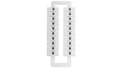 Oznacznik do złączek (EURO) 2,5-70mm2 /9/ biały 43192 /1 blister=20 szt/