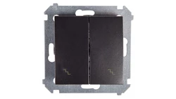 Simon 54 Łącznik schodowy podwójny z podświetleniem antracyt DW6/2L.01/48