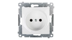Simon 54 Gniazdo pojedyncze b/u 16A IP20 z przesłoną torów białe DG1Z.01/11