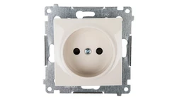 Simon 54 Gniazdo pojedyncze b/u 16A IP20 z przesłoną torów kremowe DG1Z.01/41