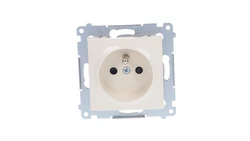 Simon 54 Gniazdo pojedyncze z/u przesłony torów prądowych 16A IP20, szybkozłącza, kremowe DGZ1CZ.01/41