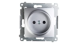 Simon 54 Gniazdo pojedyncze b/u 16A IP20 srebrny mat DG1Z.01/43