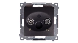 Simon 54 Gniazdo antenowe RD/TV przelotowe antracyt DAP10.01/48