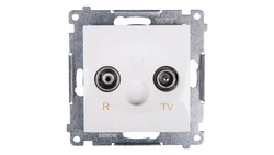 Simon 54 Gniazdo antenowe RD/TV przelotowe białe DAP10.01/11