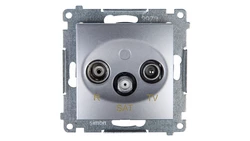 Simon 54 Gniazdo antenowe RD/TV/SAT przelotowe srebrny mat DASP.01/43