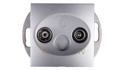 Simon 54 Gniazdo antenowe RD/TV przelotowe srebrny mat DAP10.01/43