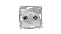 Simon 54 Gniazdo antenowe RD/TV końcowe srebrny mat DAZ.01/43