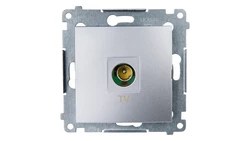 Simon 54 Gniazdo antenowe TV końcowe srebrny mat DAK1.01/43