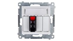 Simon 54 Gniazdo głośnikowe pojedyncze białe DGL31.01/11